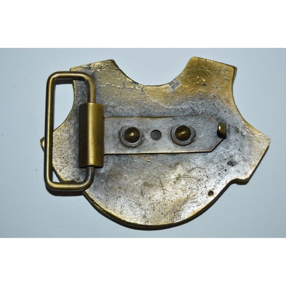 Vintage Unique 1976 Patriotic Eagle Solid Brass Tone Belt Buckle USA 70s - Picture 2 of 5